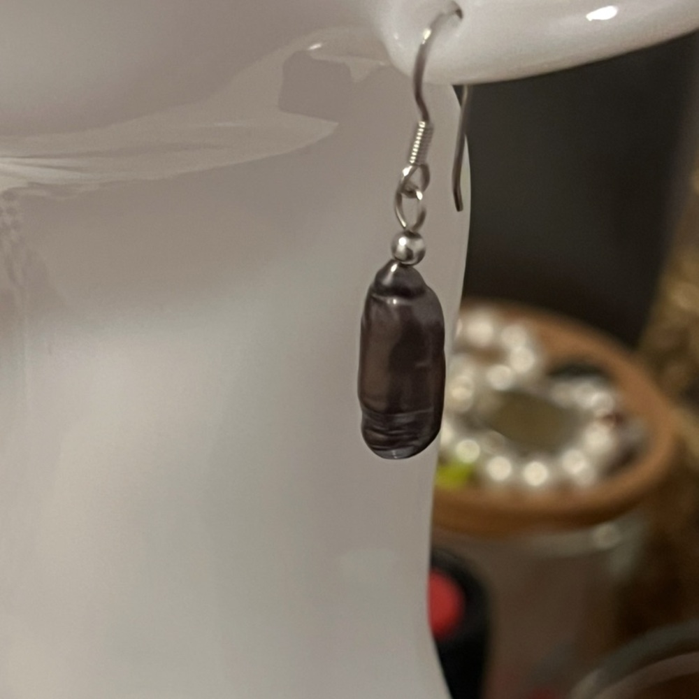 Sterling silver drop earrings focal stone artisan made
